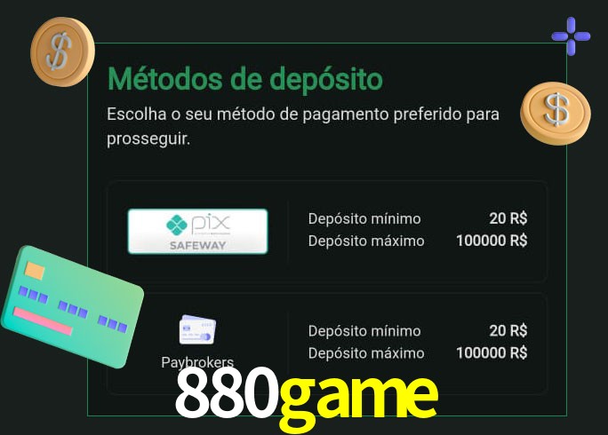 O cassino 880game oferece uma grande variedade de métodos de pagamento